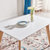 香河家具 餐桌 餐桌餐椅套装 北欧简约方形可伸缩实木餐桌(白色 1桌4椅(蓝色餐椅))第3张高清大图
