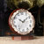 汉时(Hense）欧式创意静音古典座钟时尚木质台钟卧室桌钟装饰石英钟表HD296(棕色外框石英机芯)第7张高清大图