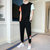 X17新款夏季男士休闲运动套装短袖T恤韩版潮流宽松青少年两件套XCF0146(黑色 M)第4张高清大图