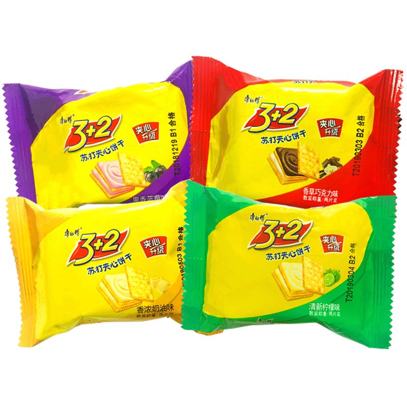 康师傅3加2夹心饼干散称32柠檬奶油苏打散装混合休闲零食品