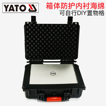 YATO设备箱工具箱防水拉杆手提式文件箱工业级防护箱相机箱仪器箱(11寸防护箱 YT-08900)