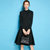 设计感中长小黑裙法式气质赫本礼服2021春秋新款打底裙黑色连衣裙(黑色 XL)第3张高清大图