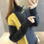 女式时尚针织毛衣9448(9448黑黄色 均码)第3张高清大图