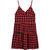 七格格2017夏装新款时尚红黑撞色格子宽松V领吊带连衣裙女N606(红格 XL)第5张高清大图
