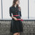 Mistletoe秋季新品气质修身女装通勒OL排扣连衣裙(黑色 XL)第5张高清大图