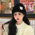 SUNTEK毛线帽子女冬季韩版ins显脸小宽松冷帽2021新款时尚洋气针织帽潮(有弹性（54-58cm）一般都能带 #487黑色)第2张高清大图