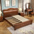 皮耐迪 卧室家具 新中式大床1.8米实木床(白色 床+床垫+床头柜*2)第5张高清大图