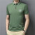 2021夏季翻领短袖POLO衫都市时尚修身潮流T恤休闲百搭打底衫上衣(绿色 XL)第3张高清大图