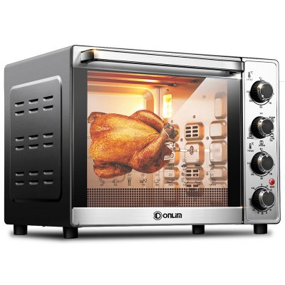 东菱（Donlim）DL-K33B 烤箱家用33L六管上下控温热风烤叉电烤箱 升级款银