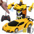 遥控变形车充电遥控车感应变身金刚机器人电动遥控汽车儿童玩具车(黄色 充电版)第2张高清大图