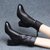 SUNTEK鞋中筒靴女加绒2021年冬季新款靴子短靴棉鞋高跟女鞋冬马丁靴(黑色 40)第3张高清大图