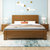 吉木多 橡胶木实木中式简约风1.8,1.5米双人床婚床卧室家具(1.5*2米海棠色 单床)第2张高清大图