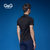 G&G男装新品夏季薄款印花男士短袖衬衫男修身小领商务衬衣男衬衫(黑色 L)第4张高清大图