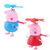 儿童手动喷雾迷你风扇粉红小猪佩奇卡通手摇风扇夏天创意随身便携式儿童玩具(红色)第4张高清大图