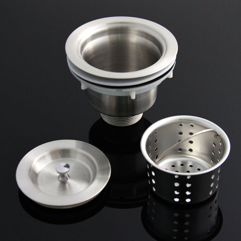 凯鹰厨房水槽洗菜盆配件单槽专用提篮下水器带溢水孔kypt24