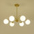 古娜北欧客厅吊灯 现代简约 轻奢大气家用个性led全铜卧室餐厅灯3606款(全铜本色+玻璃 6头)第3张高清大图