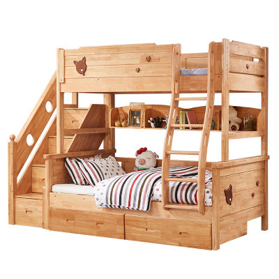 实木儿童上下床多功能组合两层双人床上下铺木床双层高低子母床(1200mm*1900mm 双层床)