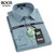MILAI BOOS男士长袖衬衫2022年男装格纹商务休闲日常上班大码长袖衬衣男(113（浅绿） 40)第5张高清大图