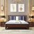 恒兴达 橡胶木实木床新现代中式1.8米双人床主卧简约软包床软靠大婚床卧室家具(1.8*2米紫檀色 单床)第3张高清大图