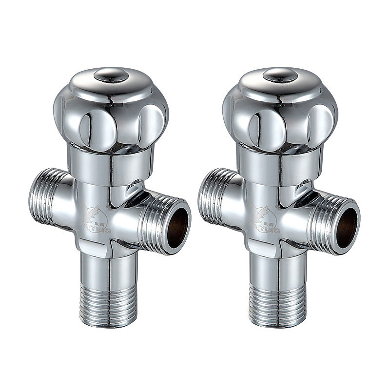 凯鹰铜制加厚三通一进二出角阀快开角阀止水阀2只装2t2711