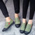 秋季新款情侣鞋学生军训平底男鞋系带韩版休闲帆布鞋(绿色 39女款)第3张高清大图