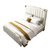 SKYMI 后现代主卧1.5/1.8米轻奢床港式双人床婚床卧室家具(米白色1.5米 床+床垫+床头柜*1)第5张高清大图