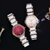 Bestdon邦顿陶瓷手表女士白色韩版玫瑰金石英表防水时尚款女式女表(红色)第5张高清大图
