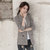 2018秋季韩版格子西装外套修身新款长袖休闲西服上衣女(棕色 4XL)第4张高清大图