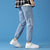 传奇保罗蓝色牛仔裤男夏季薄款2021年新款裤子潮流牌直筒宽松男士休闲长裤（M-4XL）812301(蓝色 XL)第5张高清大图