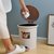 创意家用脚踏脚踩带盖垃圾桶式卫生间厨房客厅垃圾筒圆有盖塑料(8L米色（带内桶）)第2张高清大图