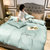 法澜兰卡100%纯棉四件套40S全棉床单被套被罩纯色床上用品4件套(字母-梵星蓝)第5张高清大图