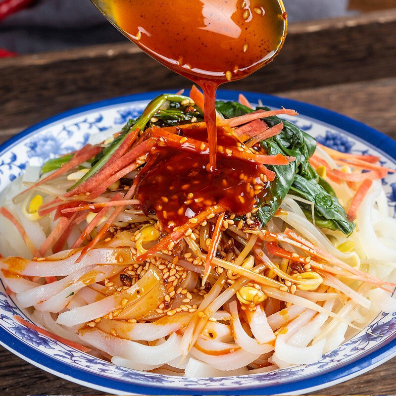 陕西汉中凉皮米皮380g擀面皮秦镇米皮植圆面皮小吃西安美食香辣味380g