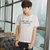 卡郎琪 男士2018年夏季新款短袖t恤 青年韩版圆领半短袖上衣字母图案黑白色体恤潮流上衣(KLQKX-C24白色 XXXL)第4张高清大图