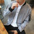 卡郎琪 男士新款秋冬韩版时尚简约夹克外套 男青年舒适格子潮流开衫立领修身夹克 KLQKX-J24(灰色 XL)第2张高清大图