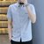 夏季男装短袖休闲商务男士衬衫1000-244(灰色 XL)第4张高清大图