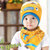 春季新款男女宝宝帽子 儿童帽子秋冬季 韩版婴儿棉布套头帽三角巾两件套装0-1-2岁(天蓝色)第4张高清大图