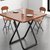 TIMI 现代折叠桌椅 家用小户型折叠桌 阳台桌椅(深棕色 60方桌一桌四椅)第10张高清大图