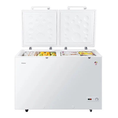 海尔（Haier）365升 卧式冰箱 双温冰柜 家用商用冷柜 冷藏冷冻柜 (白色 365升)(白色 365升)
