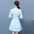 VEGININA 韩版百搭时尚显瘦改良旗袍蕾丝连衣裙 3231(粉色 L)第3张高清大图