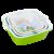 茶花洗菜篮3套双层塑料沥水篮大中小6件水果篮(6件 颜色随机)第2张高清大图