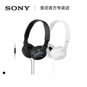 Sony/索尼 MDR-ZX110AP头戴式重低音耳机平板电脑手机通话耳麦(黑色)
