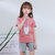 BEBEERU2020春夏款款儿童短袖韩版T恤32支休闲卡通男孩女孩上衣(100 玫红色)第5张高清大图