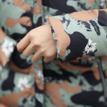 莉妮吉尔 2017秋冬新款韩版时尚迷彩连帽羽绒服女中长款羽绒服女(绿色 S)