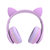 发光猫耳头戴式蓝牙耳机手机电脑通用重低音降噪游戏直播持久续航(【蓝色】炫彩猫耳◆发光图案)第2张高清大图