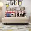 TIMI 现代沙发 沙发床 布艺沙发 可折叠沙发 多功能沙发 客厅沙发(米黄色 1米)