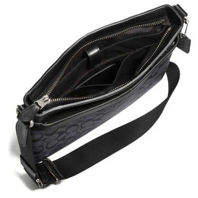 COACH 蔻驰奢侈品男包 新款经典PVC单肩包 斜挎包 F54781(黑色)