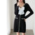 MISS LISA赫本风法式连衣裙女装外贸时尚气质小香风针织裙67110009(黑色 M)第2张高清大图