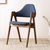 家逸 实木榉木餐椅休闲椅电脑椅办公椅咖啡椅北欧创意布艺凳子(蓝色+胡桃色)第2张高清大图
