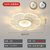 2020年新款网红ins房间灯简约现代创意花型LED主卧室吸顶灯客厅灯灯具(哑白+透明 直径52cm无极调光)第3张高清大图
