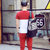 夏季青少年七分裤运动套装男士两件套初中学生短袖T恤韩版身潮流(红色 XXXL)第3张高清大图